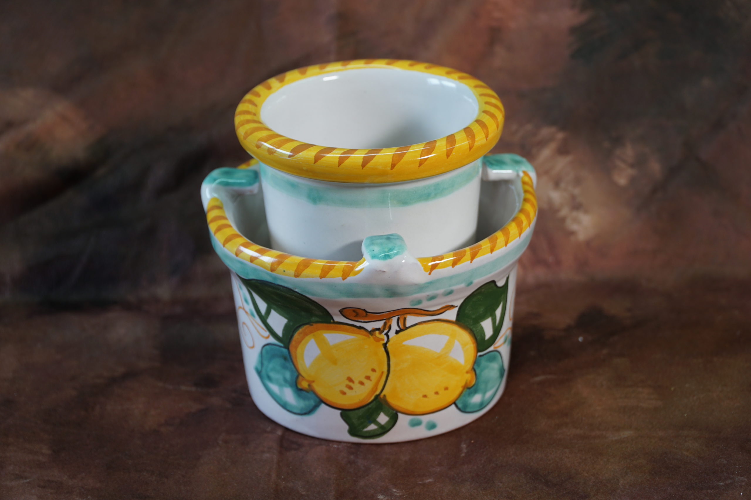 Porta spugne decoro limoni - Ceramica Massimino