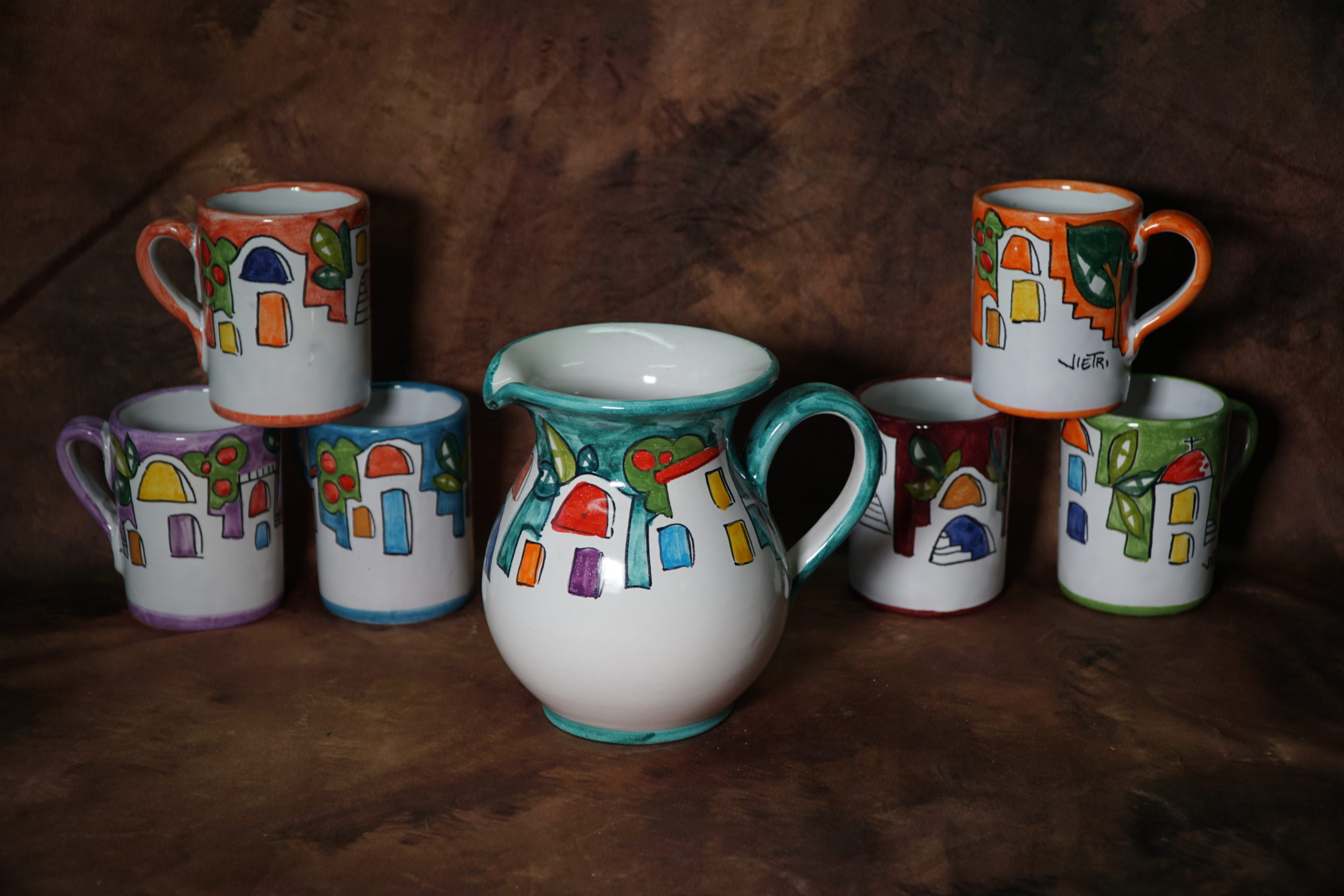 Set brocca con bicchieri “casette”