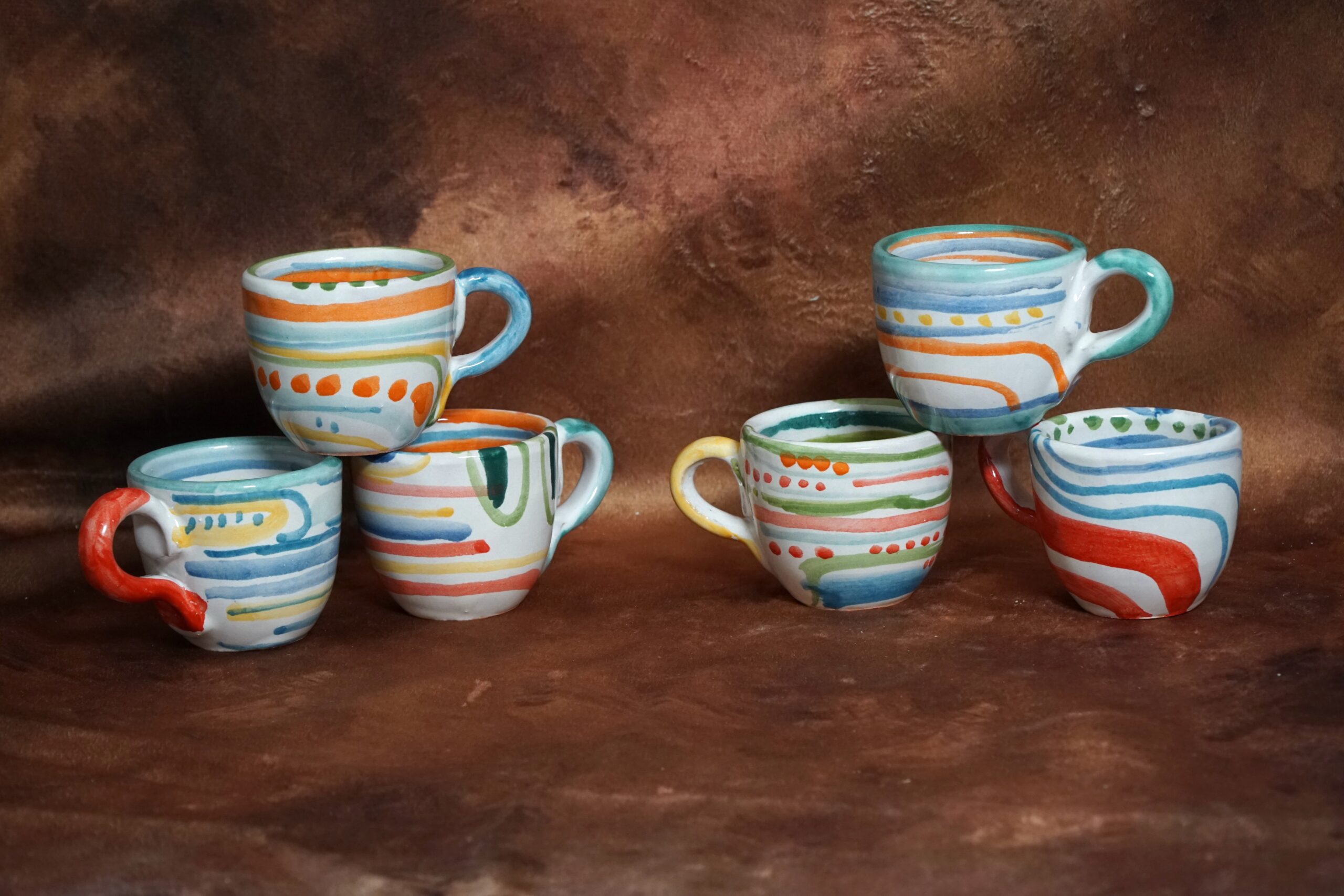 Tazze da caffè decoro astratto - Ceramica Massimino