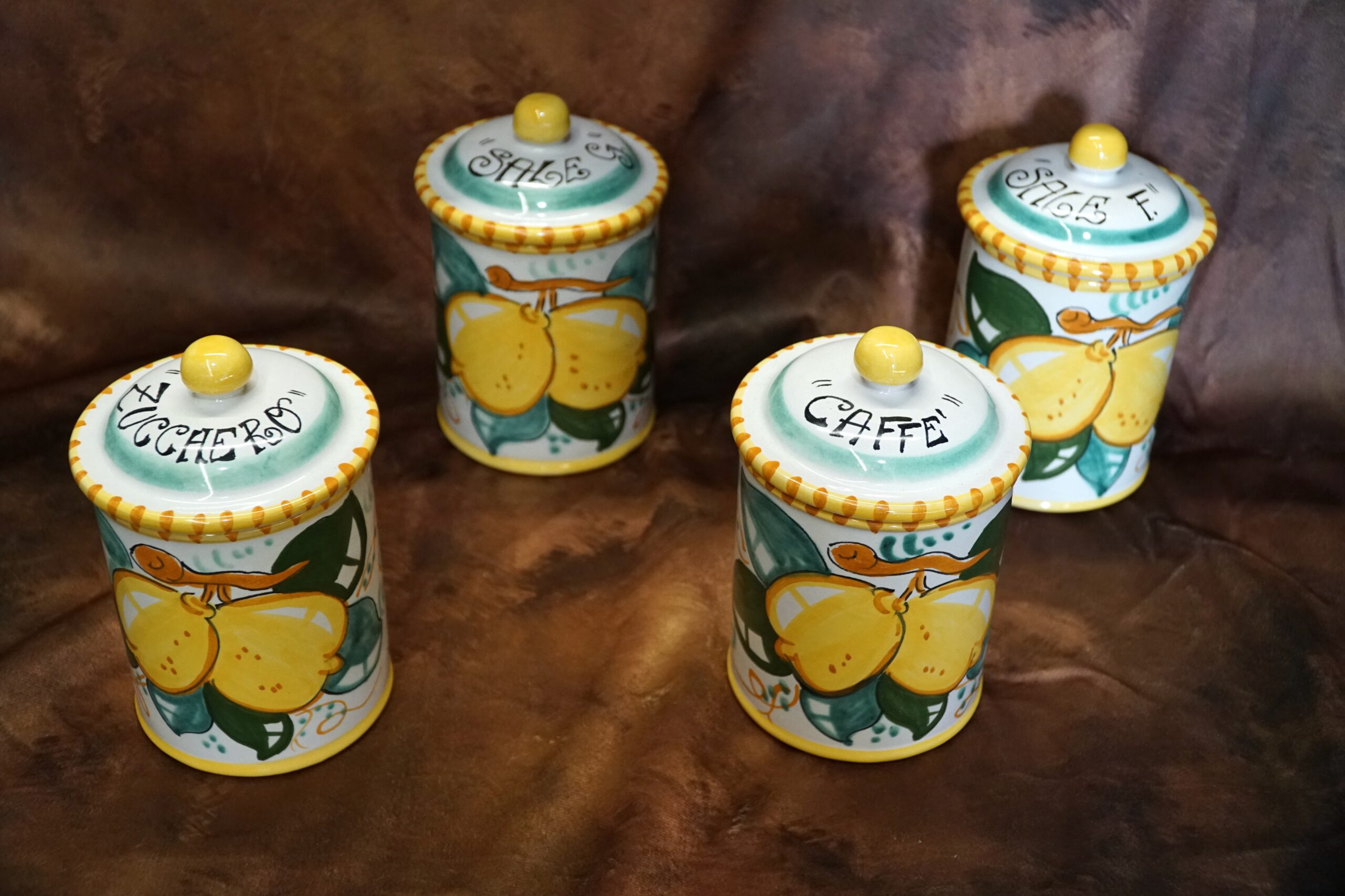Barattoli da cucina decoro limoni - Ceramica Massimino