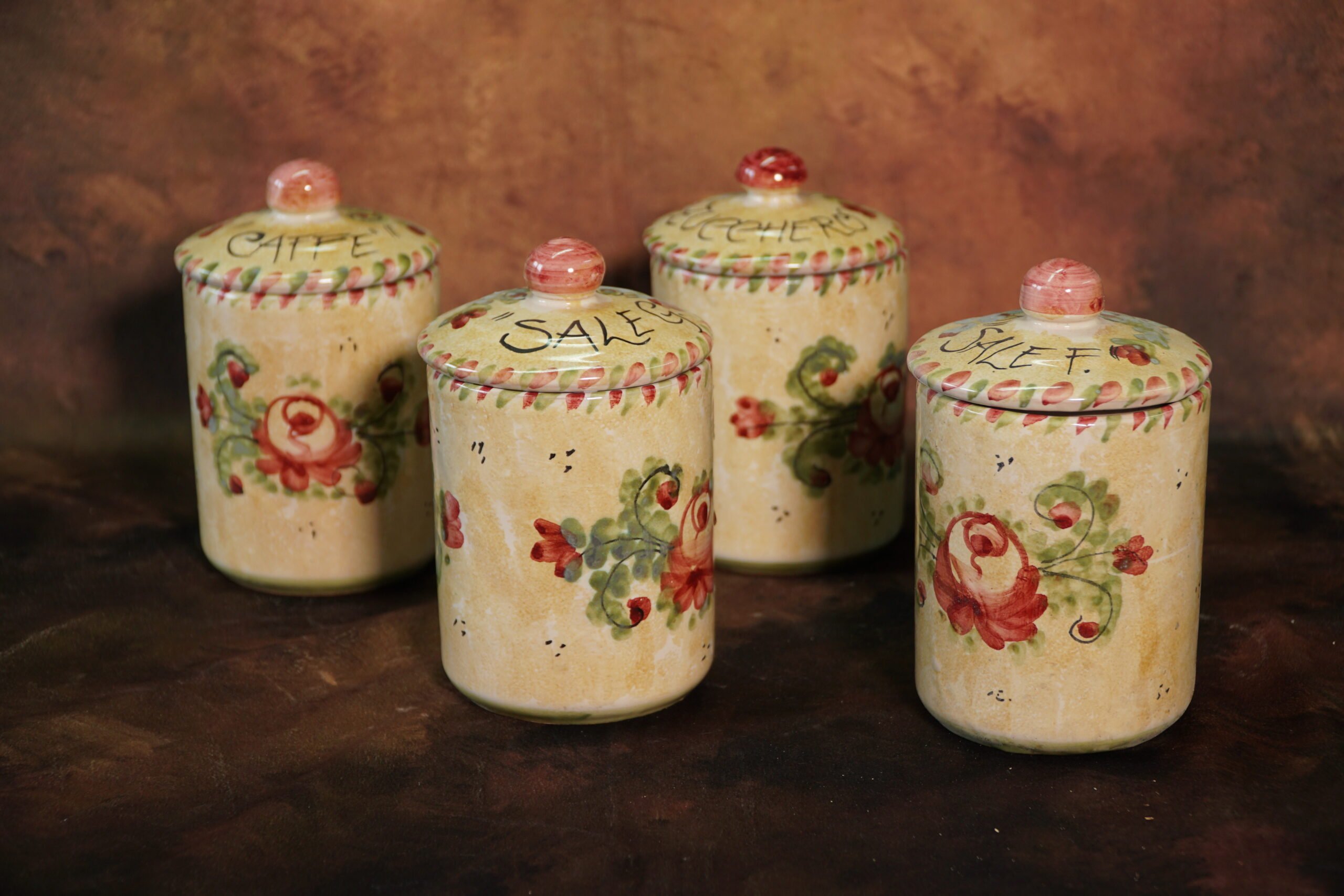 Barattoli da cucina decoro “rosa”