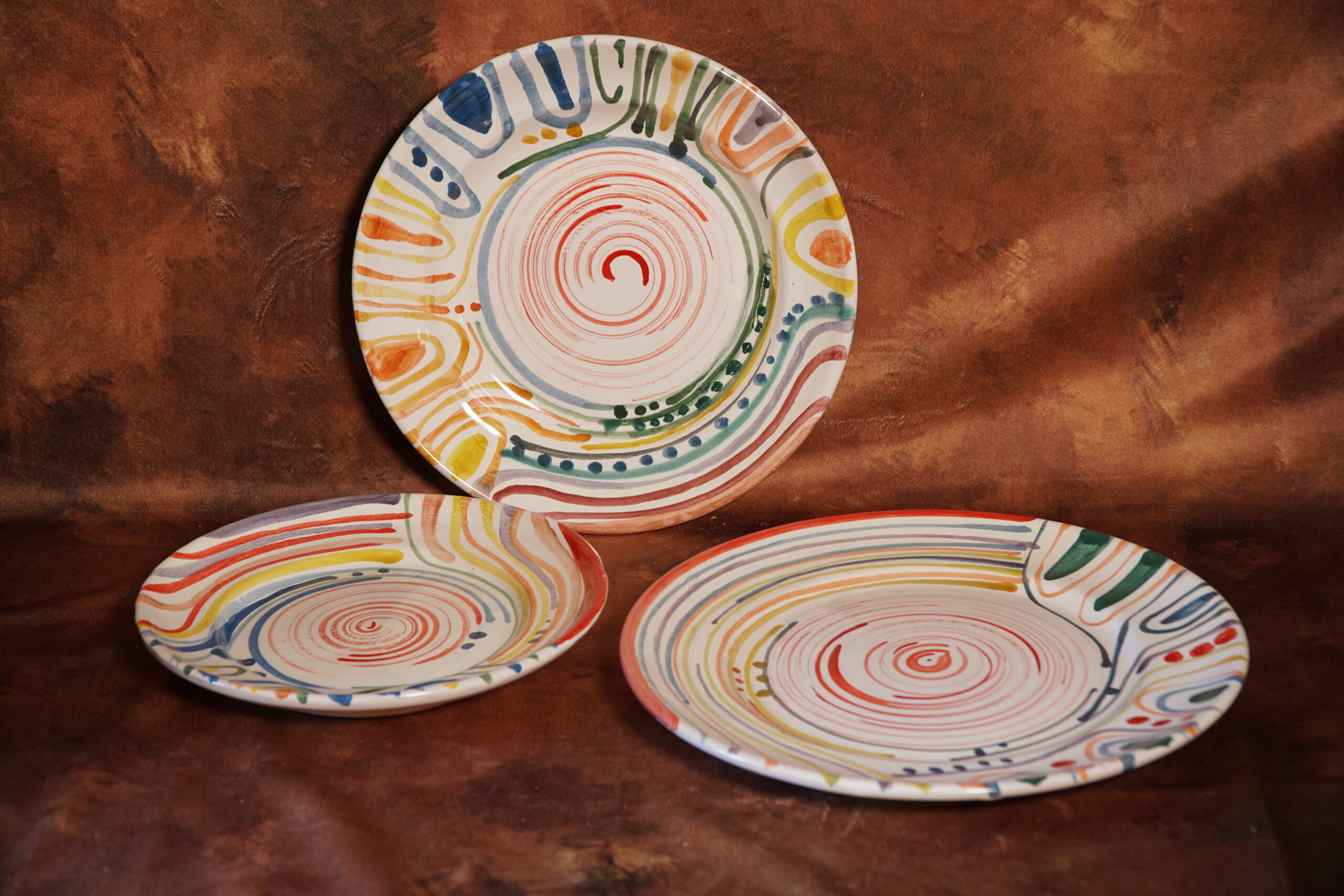 Set piatti decoro astratto - Ceramica Massimino
