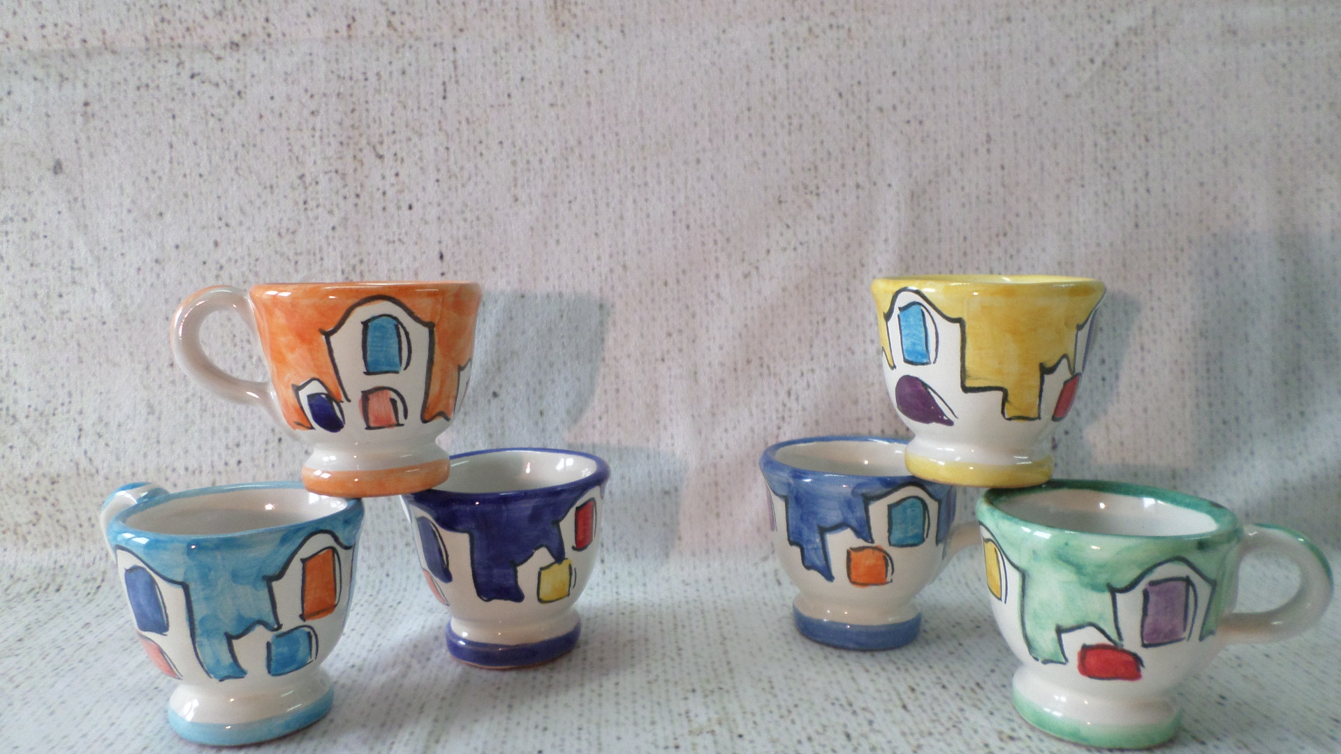 Tazze da caffè decoro “casette”