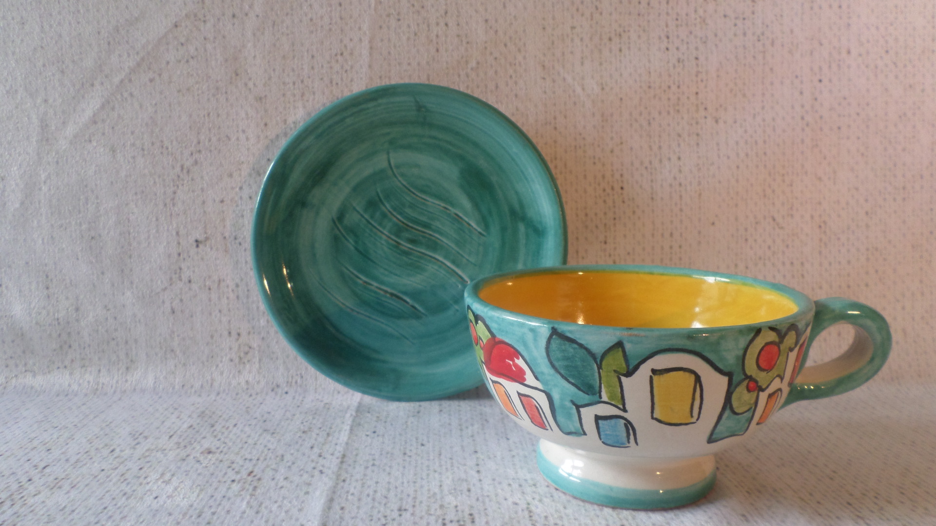 Tazza da colazione decoro “casette”
